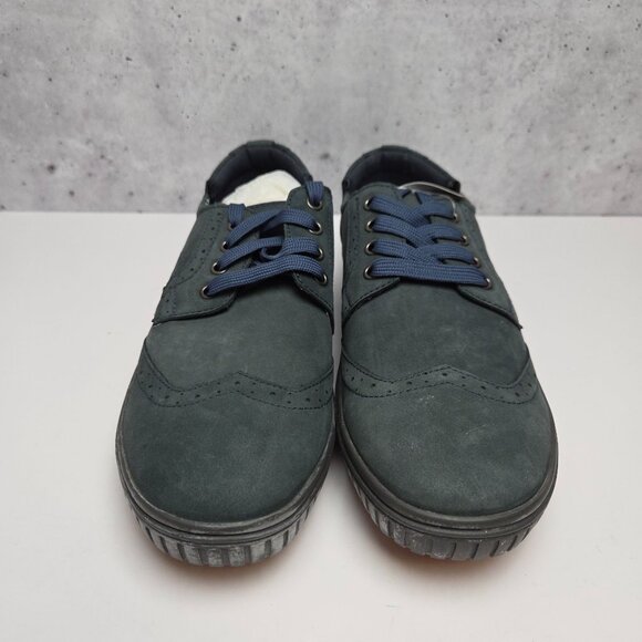 NEW Muk Luks Casual Wingtip Suede Sneakers Grey Blue Lace Up Mens 9